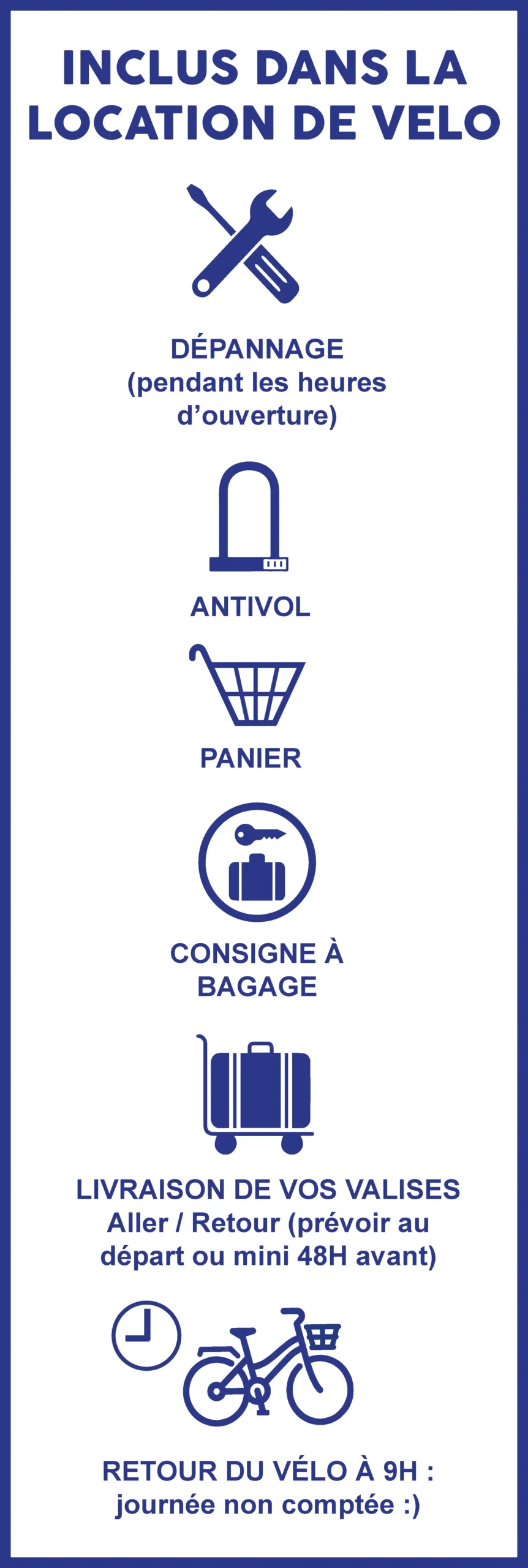 Inclus dans la location de vélo — Lilavelo